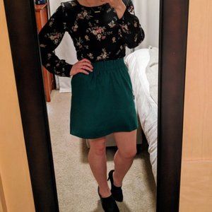 JCrew Linen Blend Sidewalk Skirt in Green